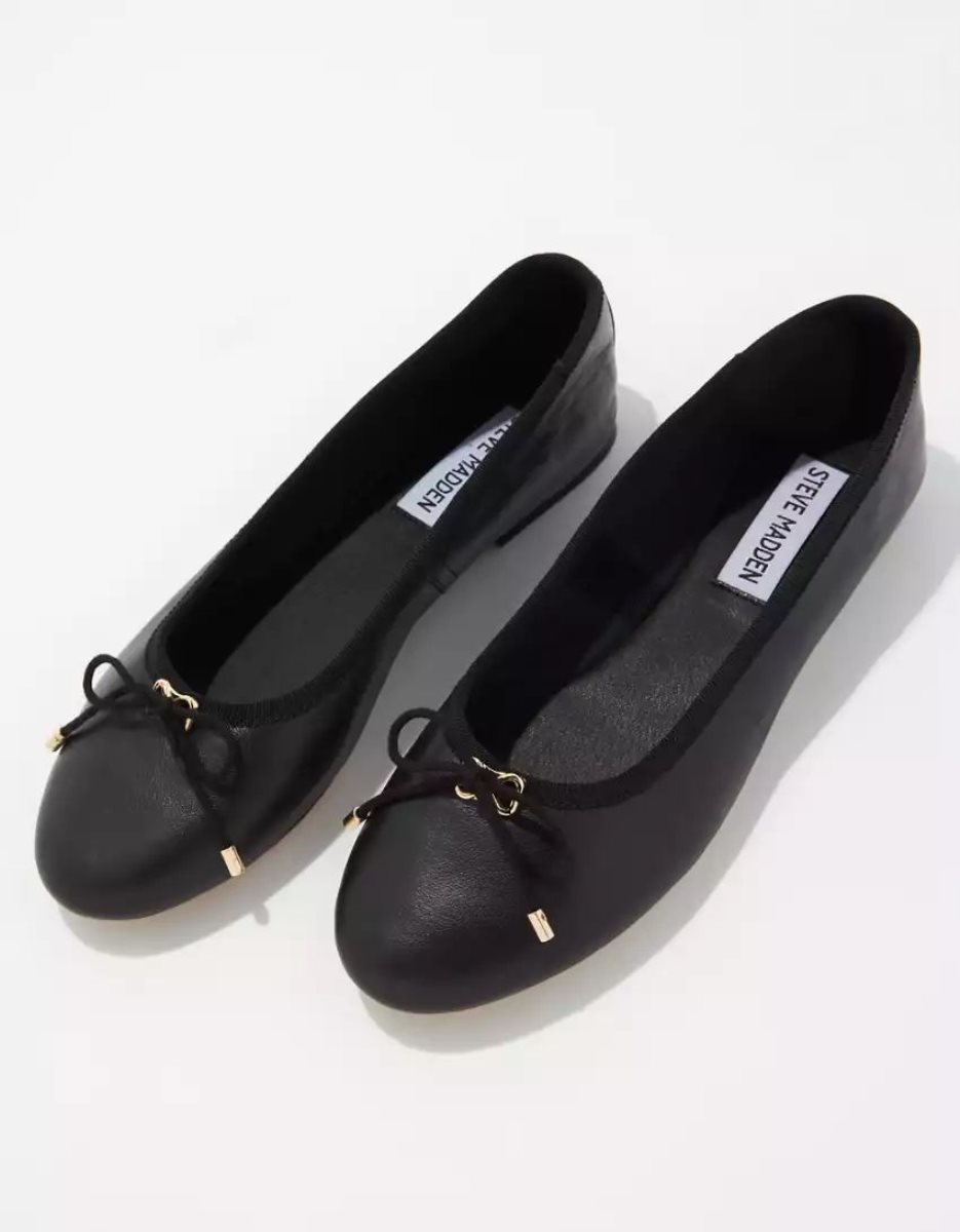 Loafers American Eagle Blossoms Black Cuir Noir Femme | EBG-72150740